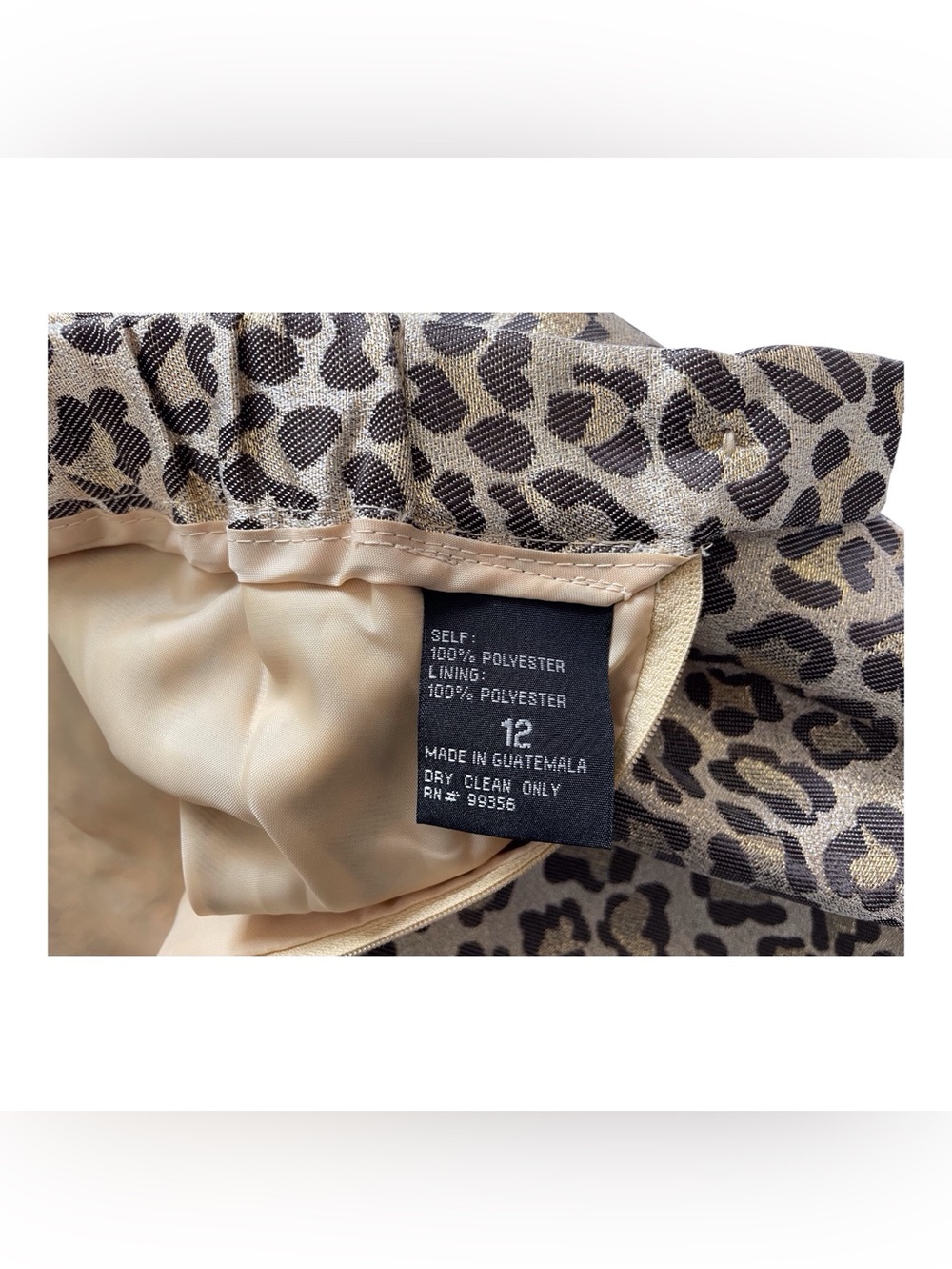 Leopard Print Midi Women's Skirt with Elastic Waist. 12 - Picture 6 of 10